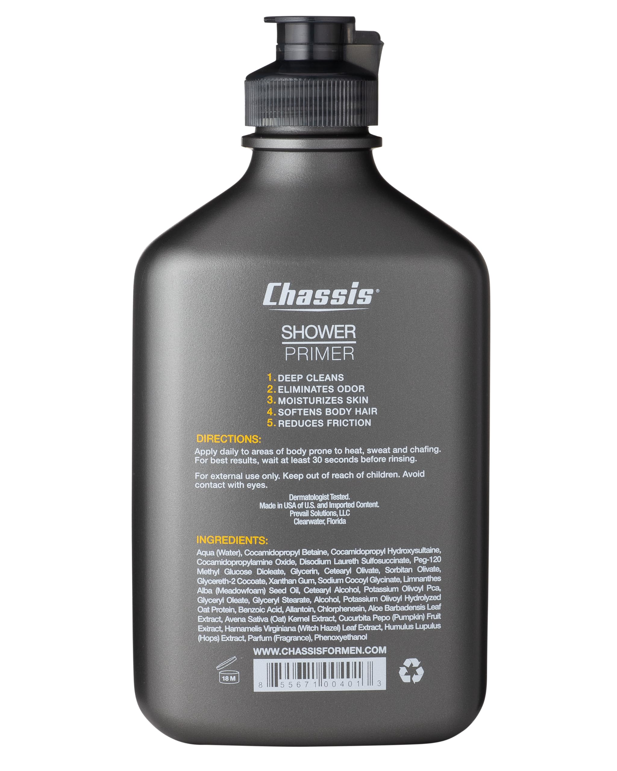 Chassis softening body-hair closeup shows reduced irritation and smoother skin