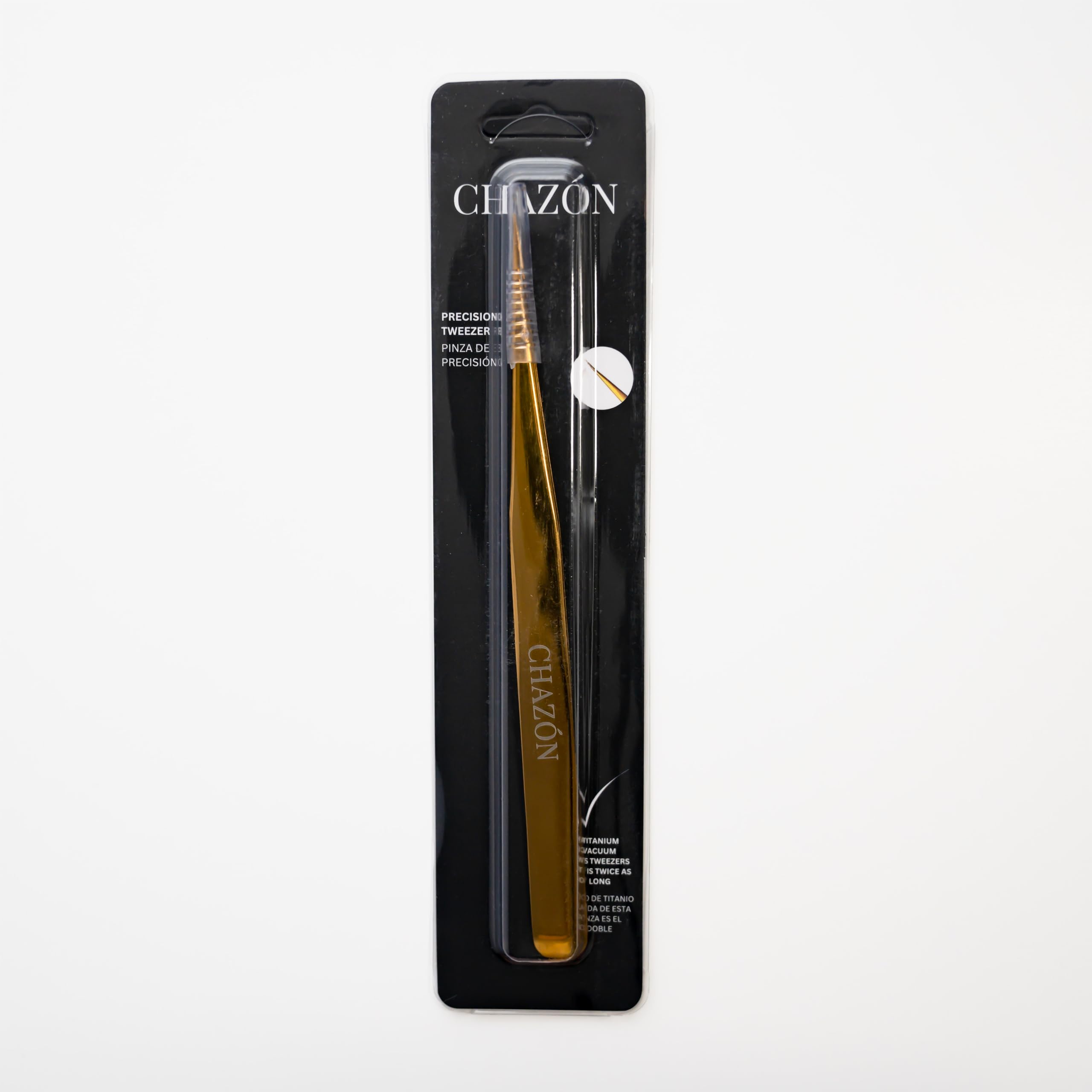 CHAZÓN tweezers with vacuum titanium plating for durable, long-lasting shine