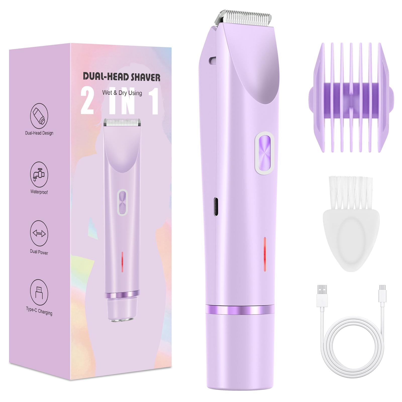 CheckSimple bikini trimmer dual head closeup for precise trimming of sensitive areas.