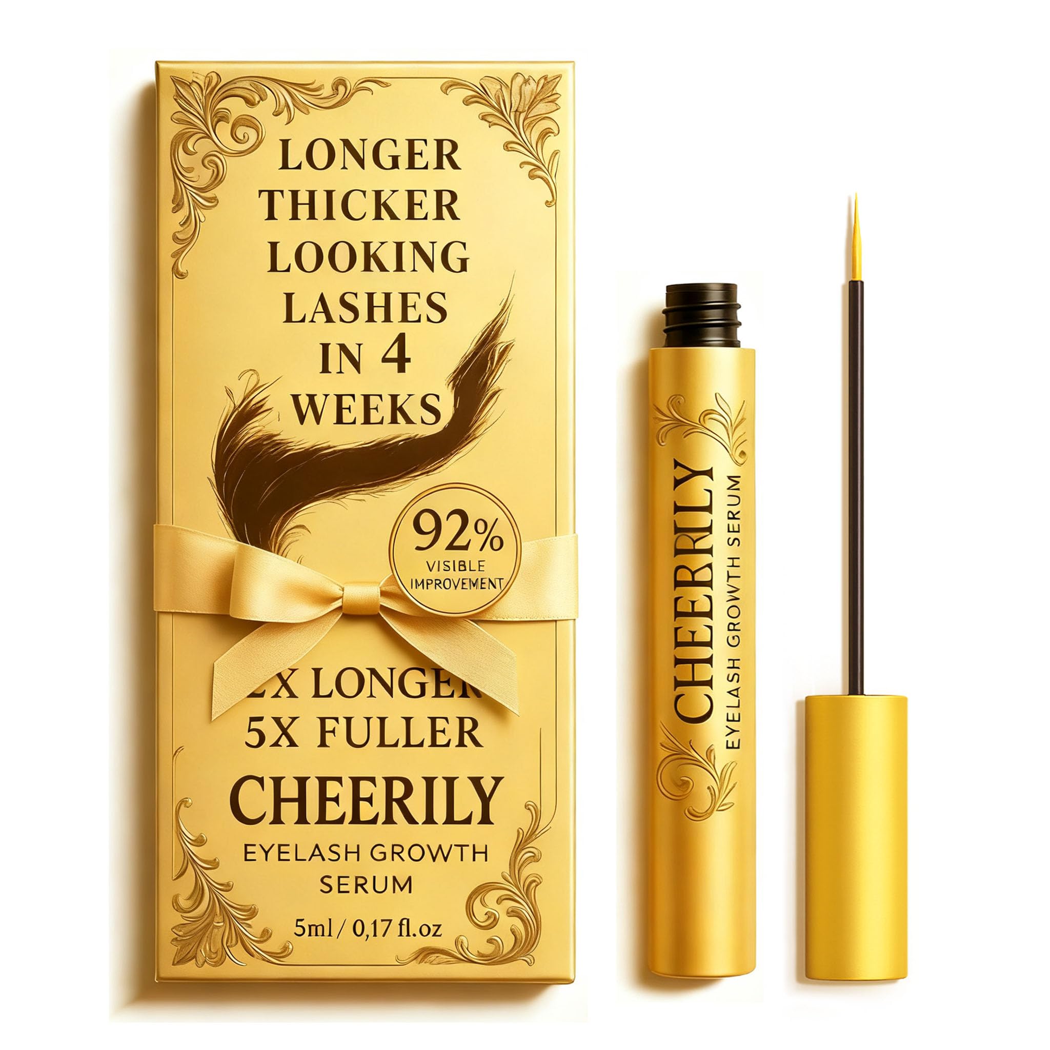 Cheerily lash serum bottle close-up for a simple daily eyelash care routine.