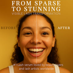 Cheery lash serum brush-on along the lash line for precise coverage.