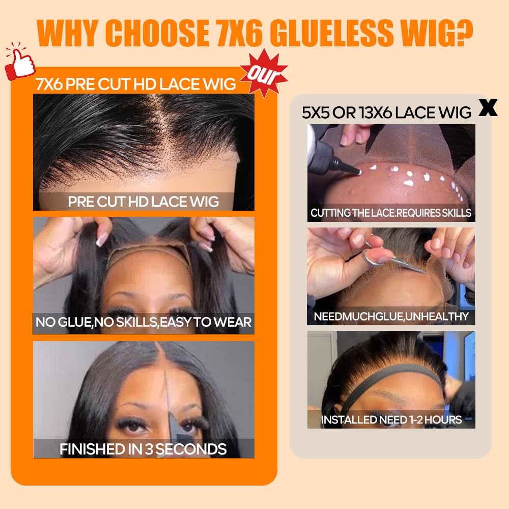 CHEETAHBEAUTY pre-plucked pre-cut wig closure highlights easy styling and ready-to-wear look.