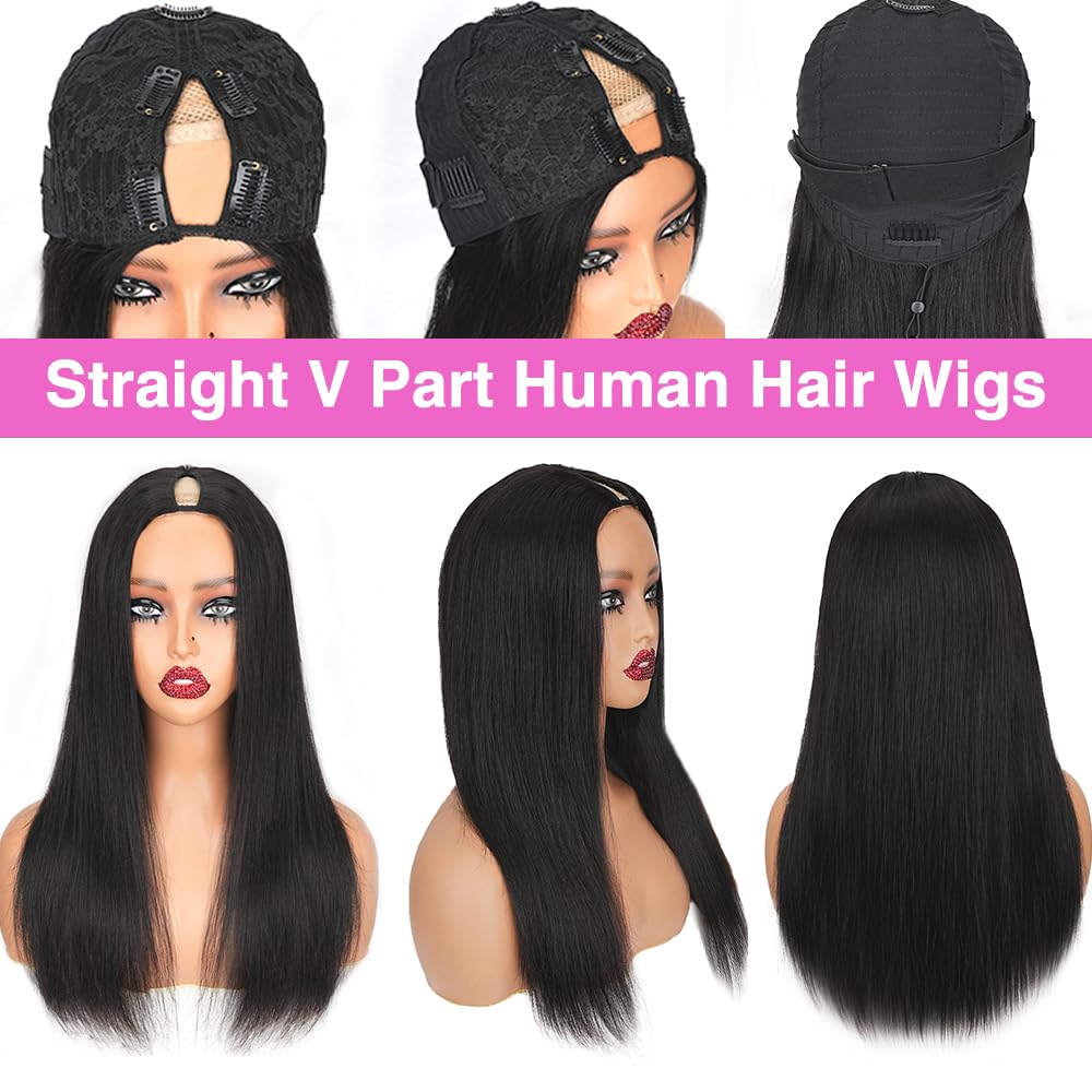 CHEETAHBEAUTY V Part wig side view shows natural-looking side part for versatile styling.