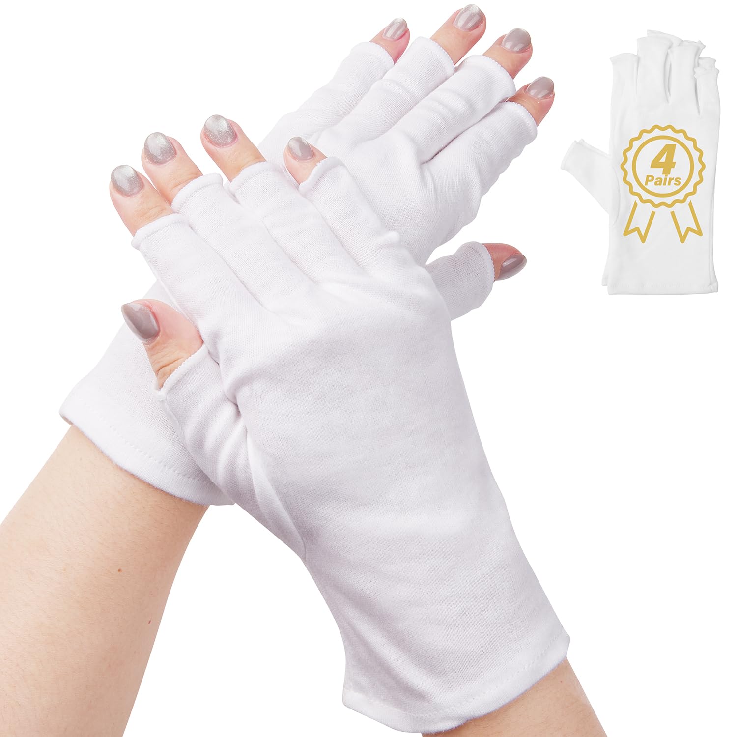 CHELIZIHI fingerless gloves close-up showing soft 100% cotton for gentle overnight moisture.