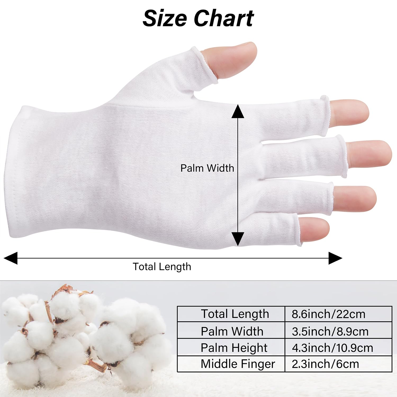 CHELIZIHI moisture gloves on bed ready for overnight lotion use and hand care.