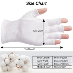CHELIZIHI moisture gloves on bed ready for overnight lotion use and hand care.