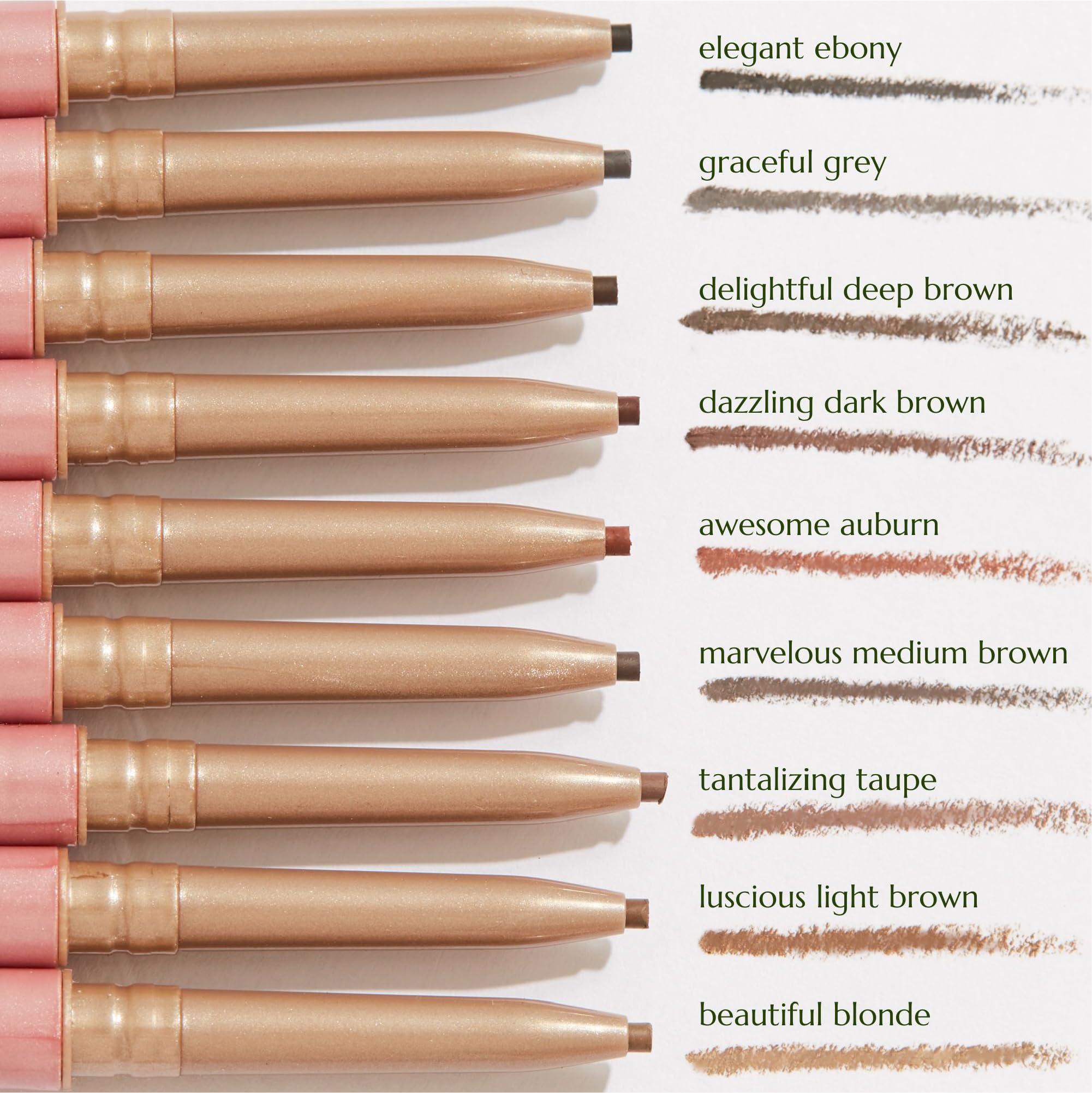 Chella Eyebrow Pencil packaging highlights easy-to-use design with built-in spoolie.