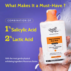 Chemist At Play Exfoliating wash close-up showing exfoliation on skin