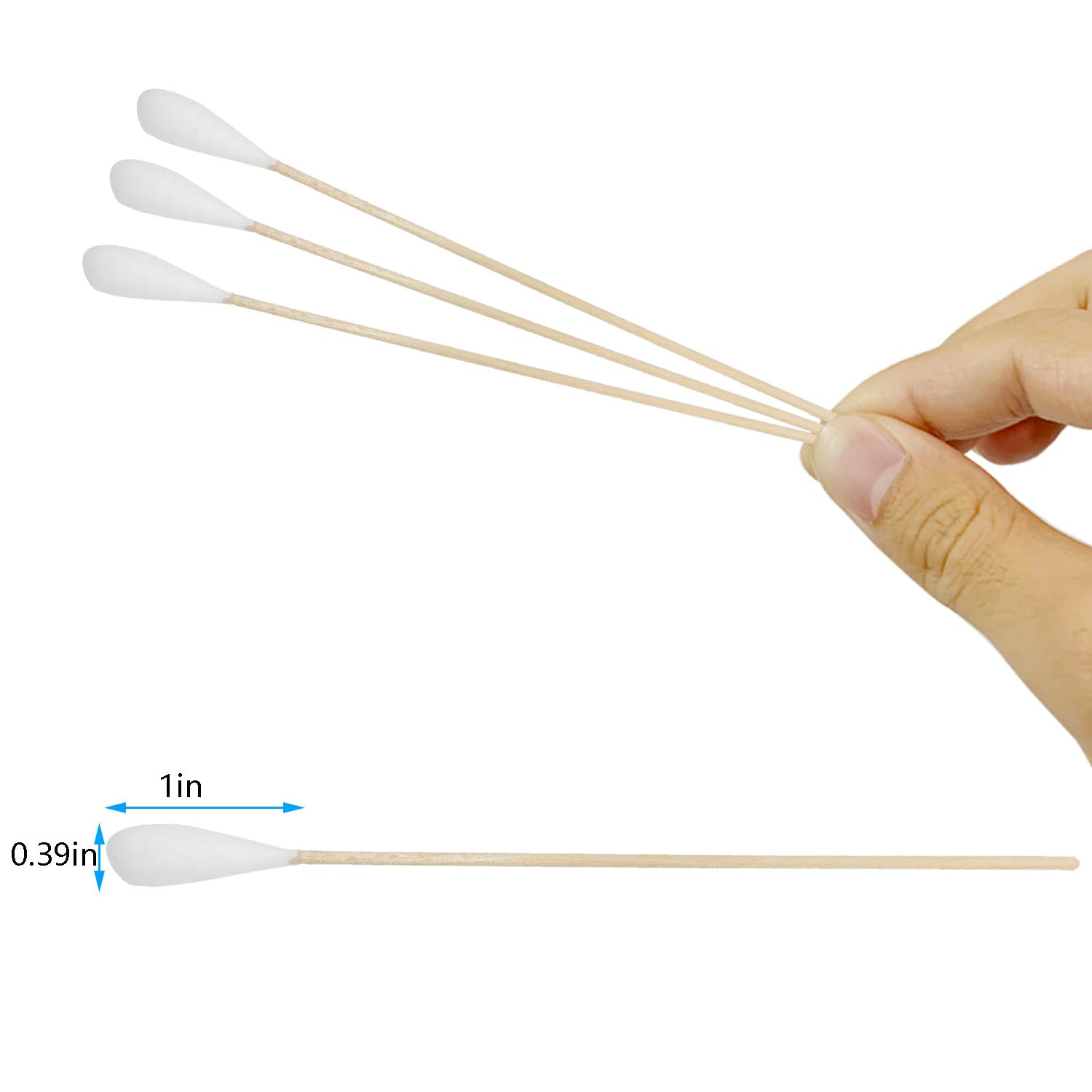 Chenchenchen 6-inch cotton swabs big-head close-up for makeup touch-ups.
