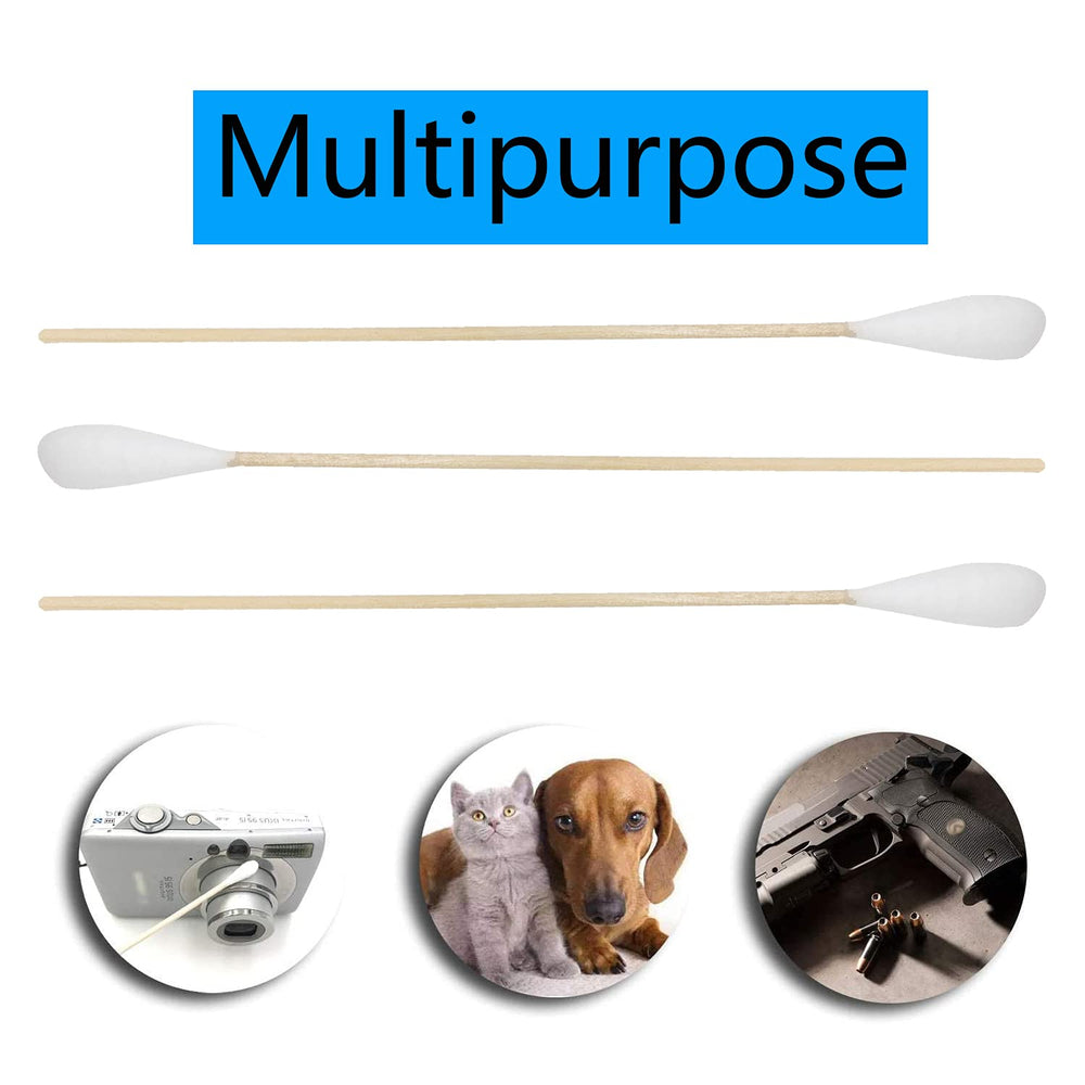 Chenchenchen 6-inch cotton swabs pet-care use demonstrating gentle ear and eye cleaning.