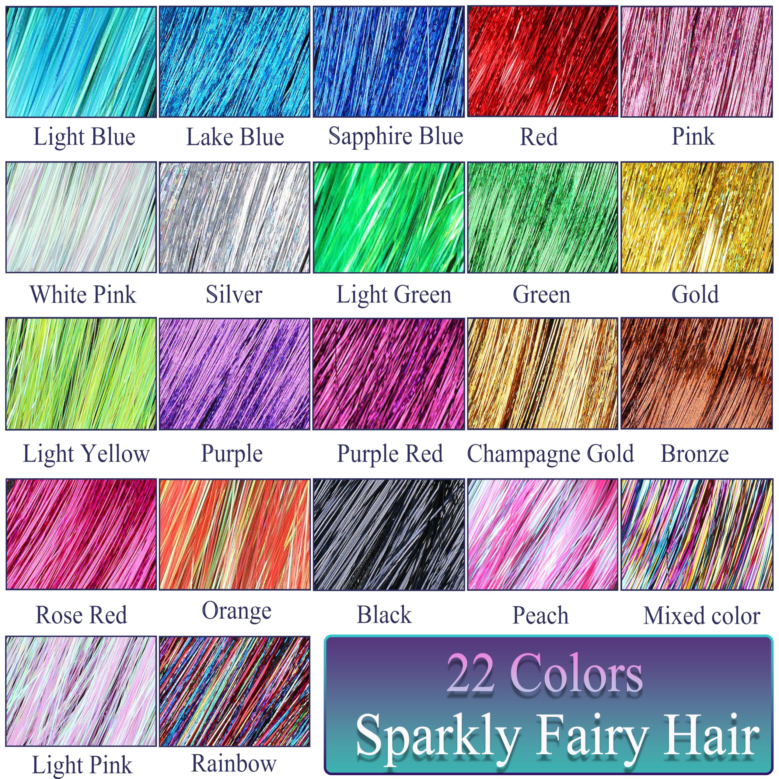 CHENZI 48-inch tinsel extensions offer length versatility and easy customization.