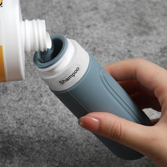 CHEODIN travel bottles with side grooves for labeling liquids.