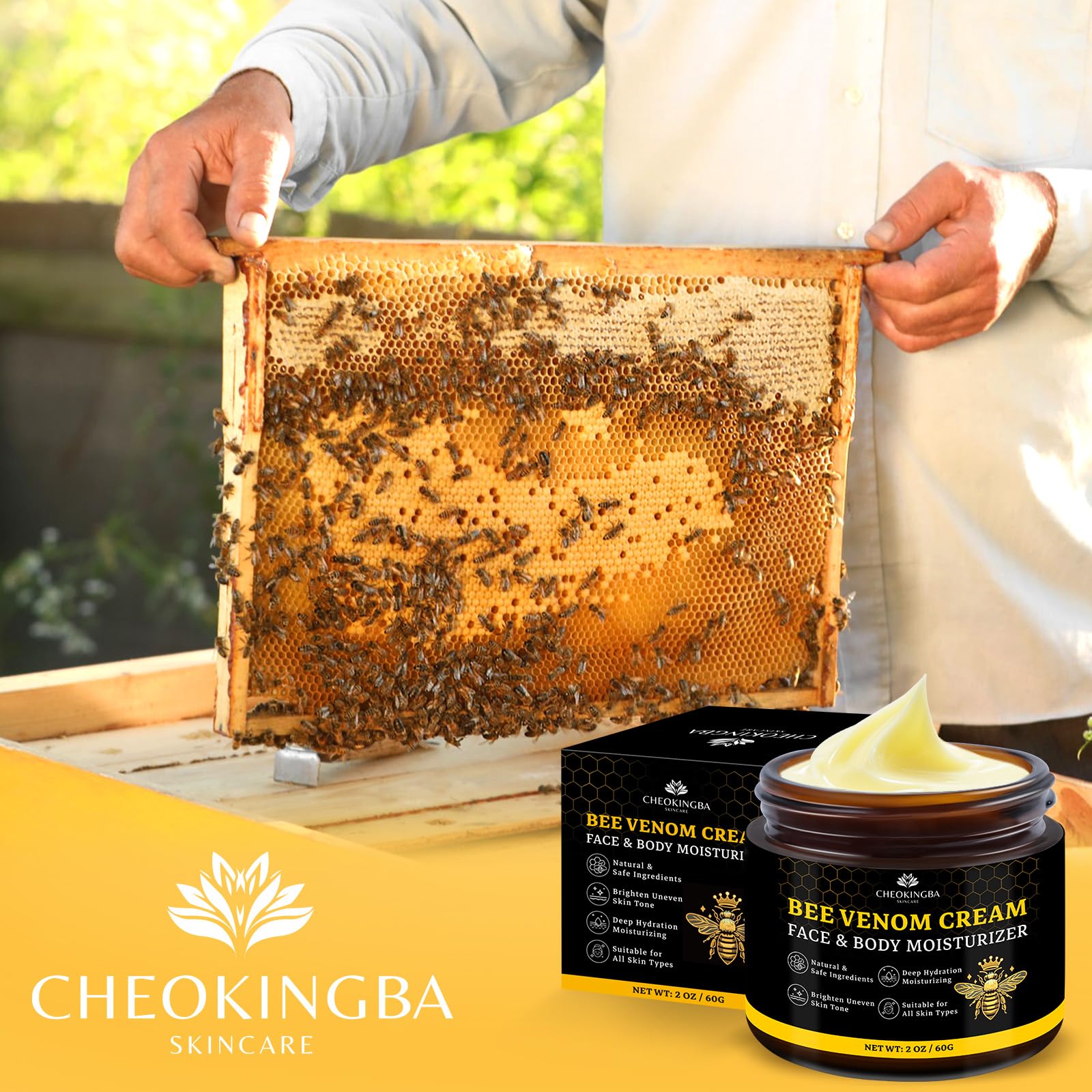 CHEOKINGBA Bee Venom Comprehensive Cream swatch on forearm for texture match