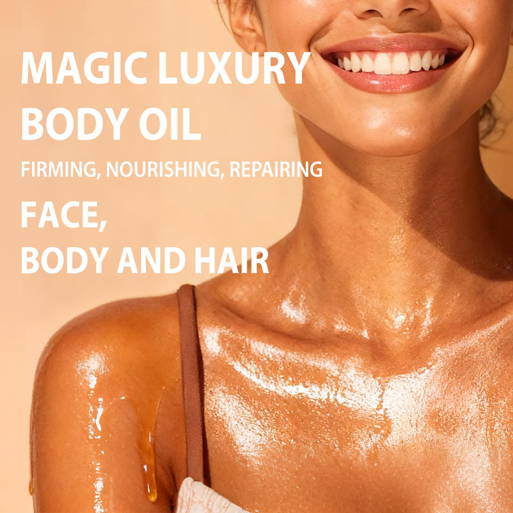 CHEOKINGBA Body Firming Oil applied to arm demonstrating quick absorption