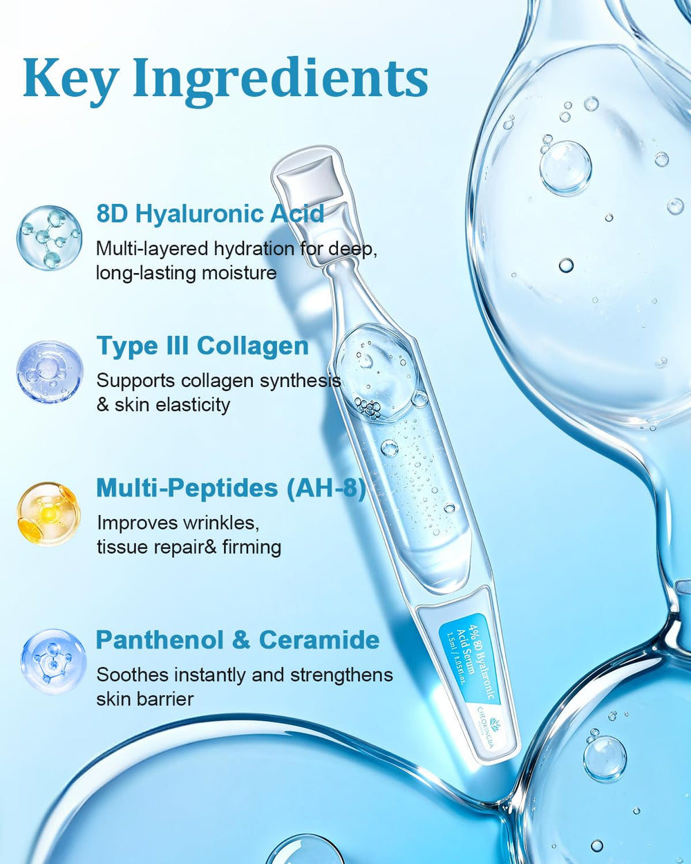 CHEOKINGBA ceramide NS panthenol barrier-boost image suggests calmer skin.