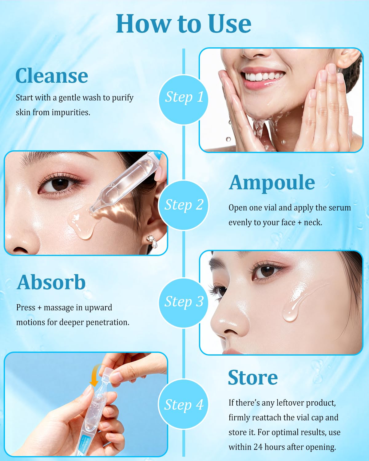 CHEOKINGBA skin texture close-up shows hydrated, plump appearance after use.