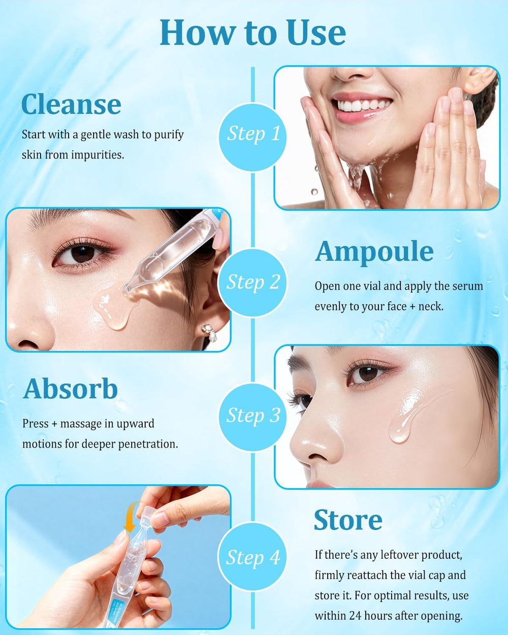 CHEOKINGBA skin texture close-up shows hydrated, plump appearance after use.