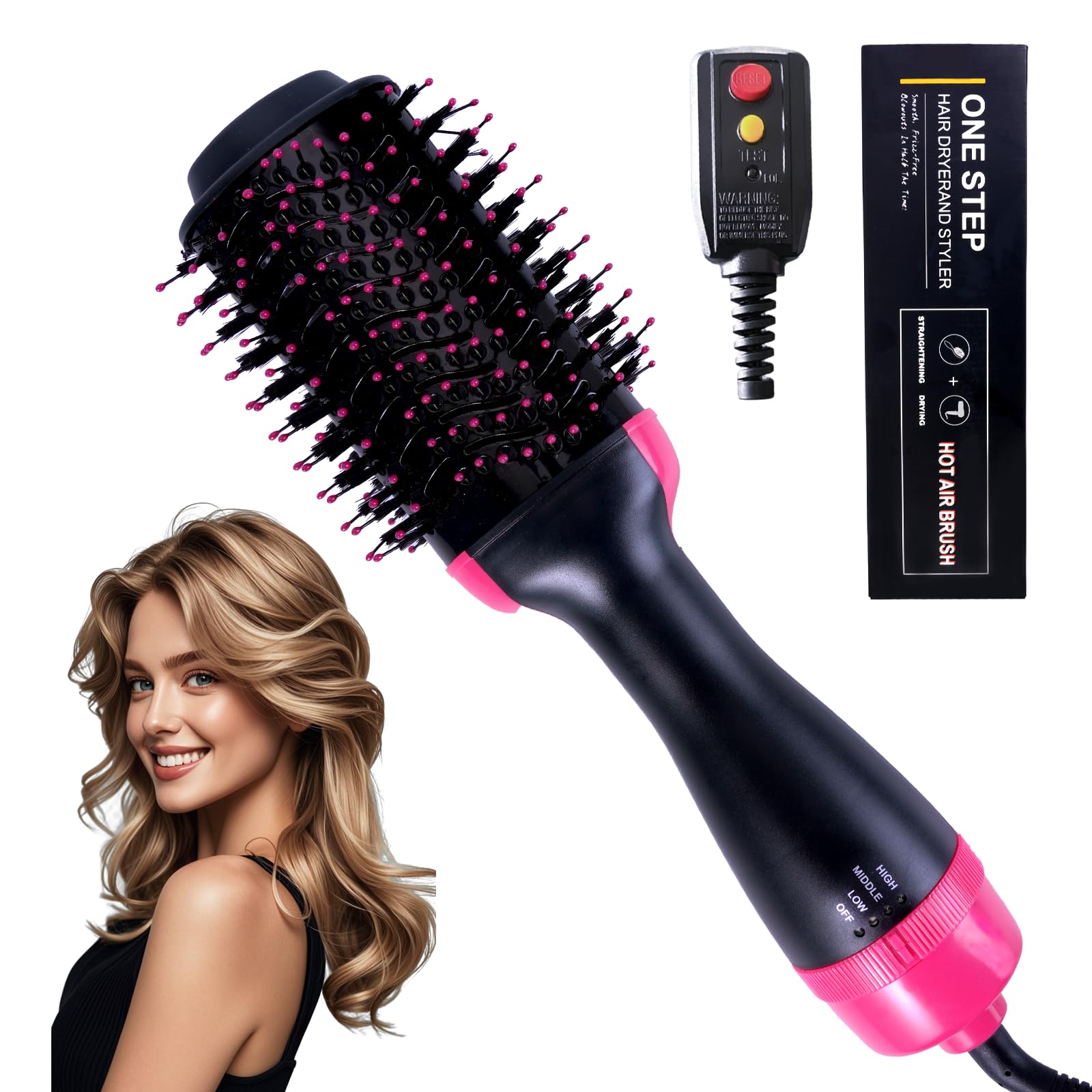 CHERRYSUN 4-in-1 hair dryer brush front view for quick, all-in-one styling