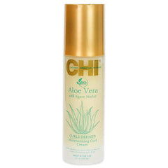 CHI Aloe Vera Moisturizing Curl Cream bottle closeup showing lightweight hydration for curls