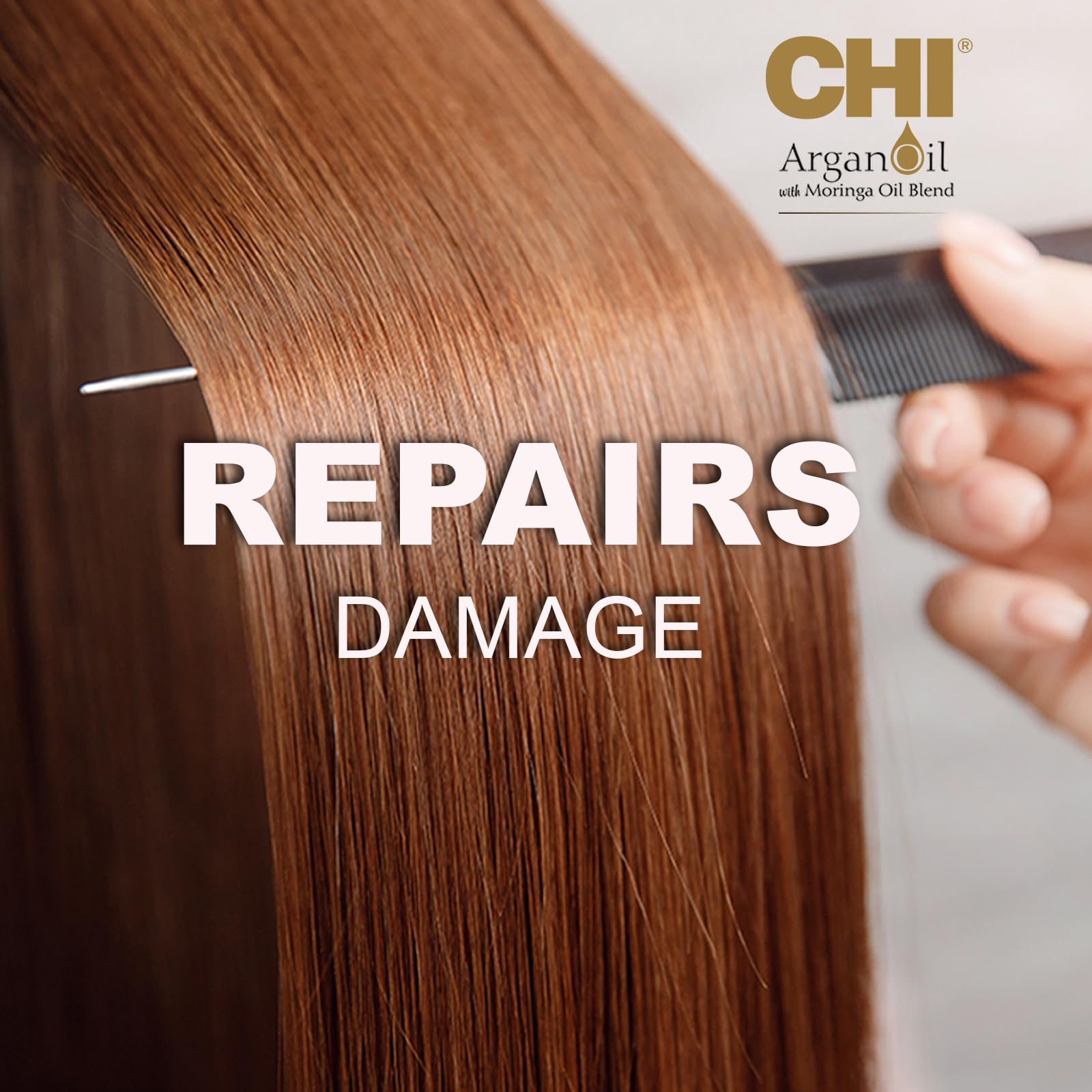 CHI Argan Oil Rejuvenating Masque results after use show silky, shinier hair