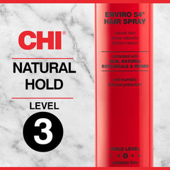 CHI Enviro 54 hairspray-flexible-hold captures layered styles with no stiffness or crunch.