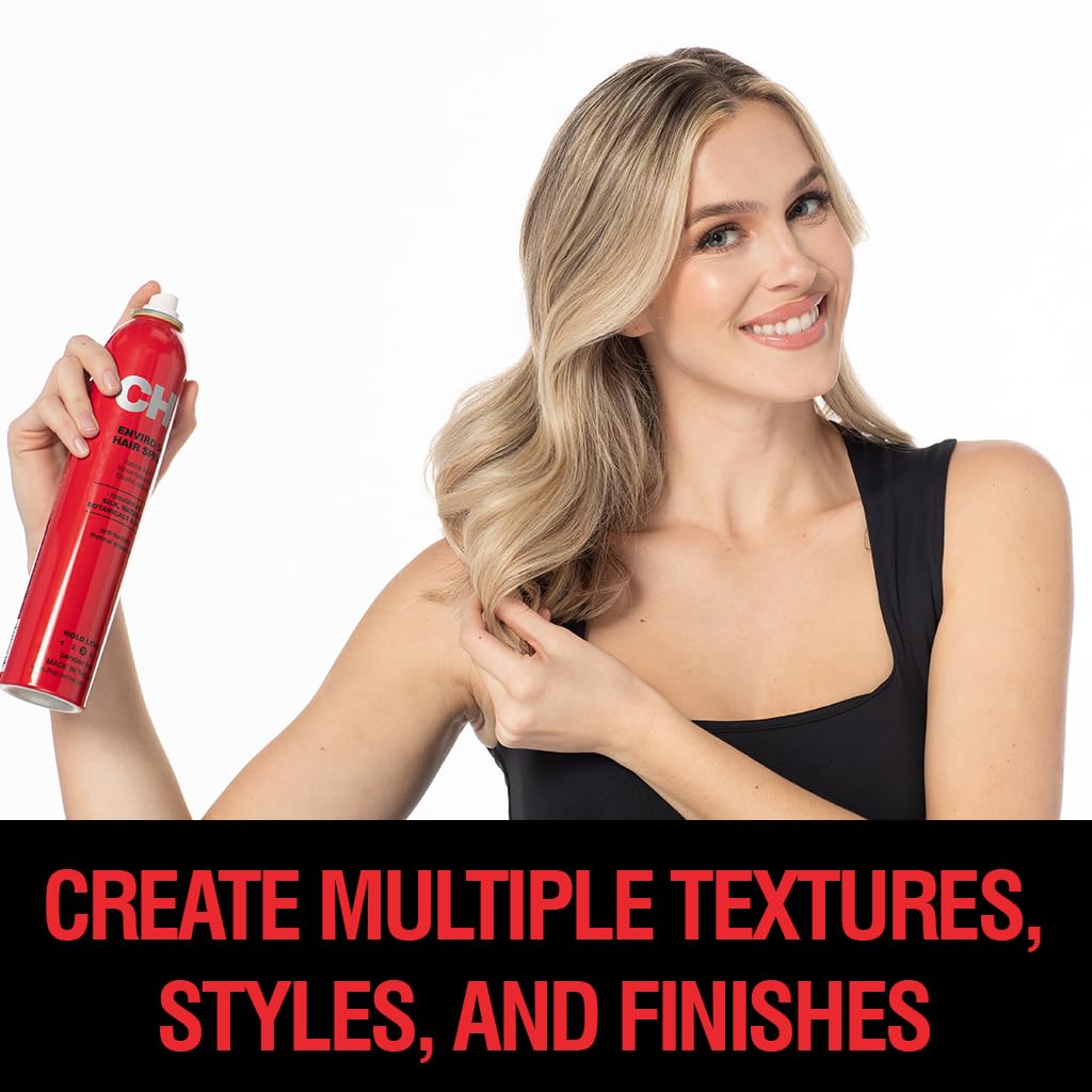 CHI Enviro 54 hairspray-lightweight-spray demonstrates feather-light control during daily styling.