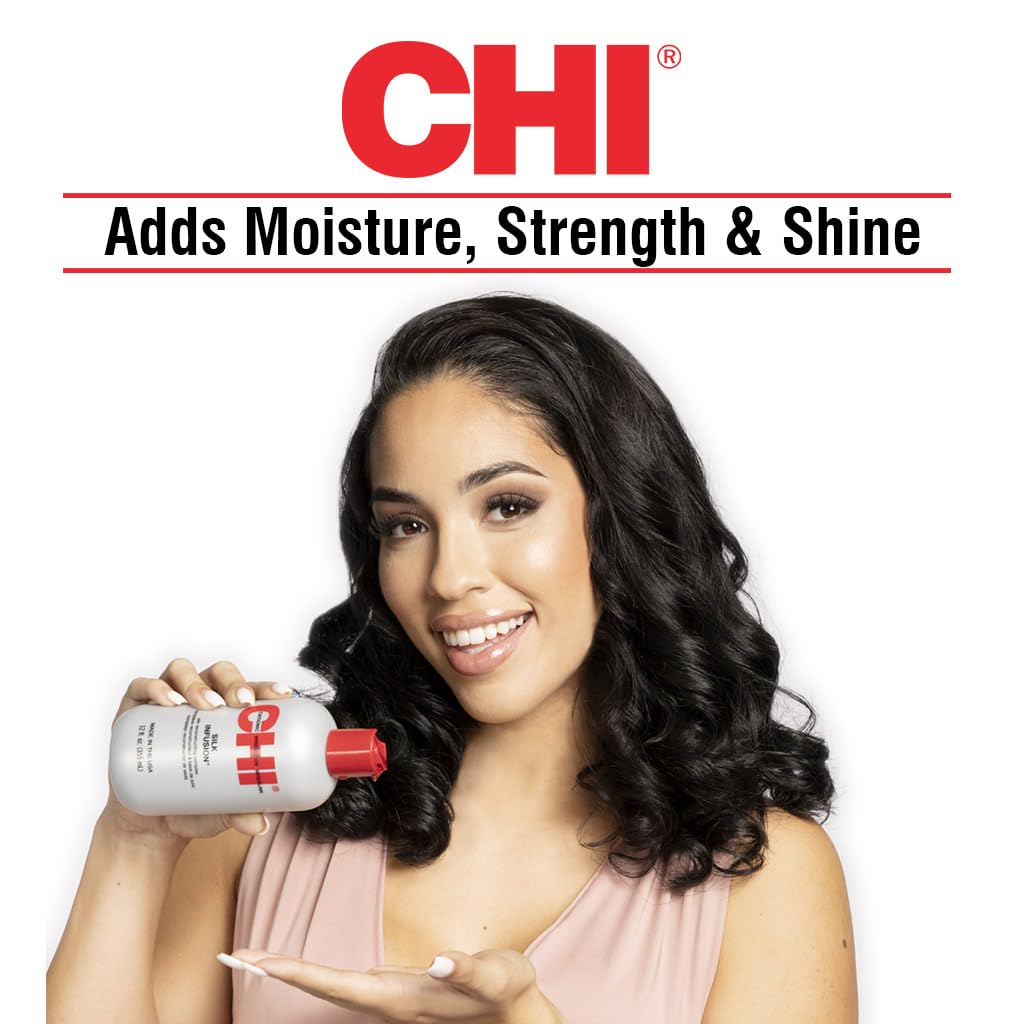 CHI Infra Silk Infusion ingredients featuring silk, wheat, and soy proteins