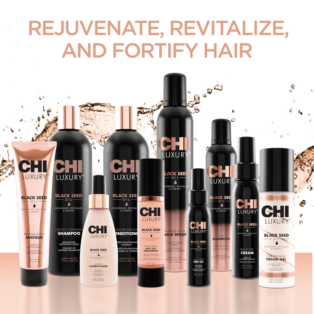 CHI Luxury Black Seed Oil packaging and product details for home use