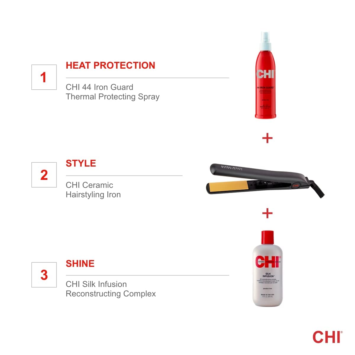 CHI Original flat iron includes an analog on/off switch for simple control