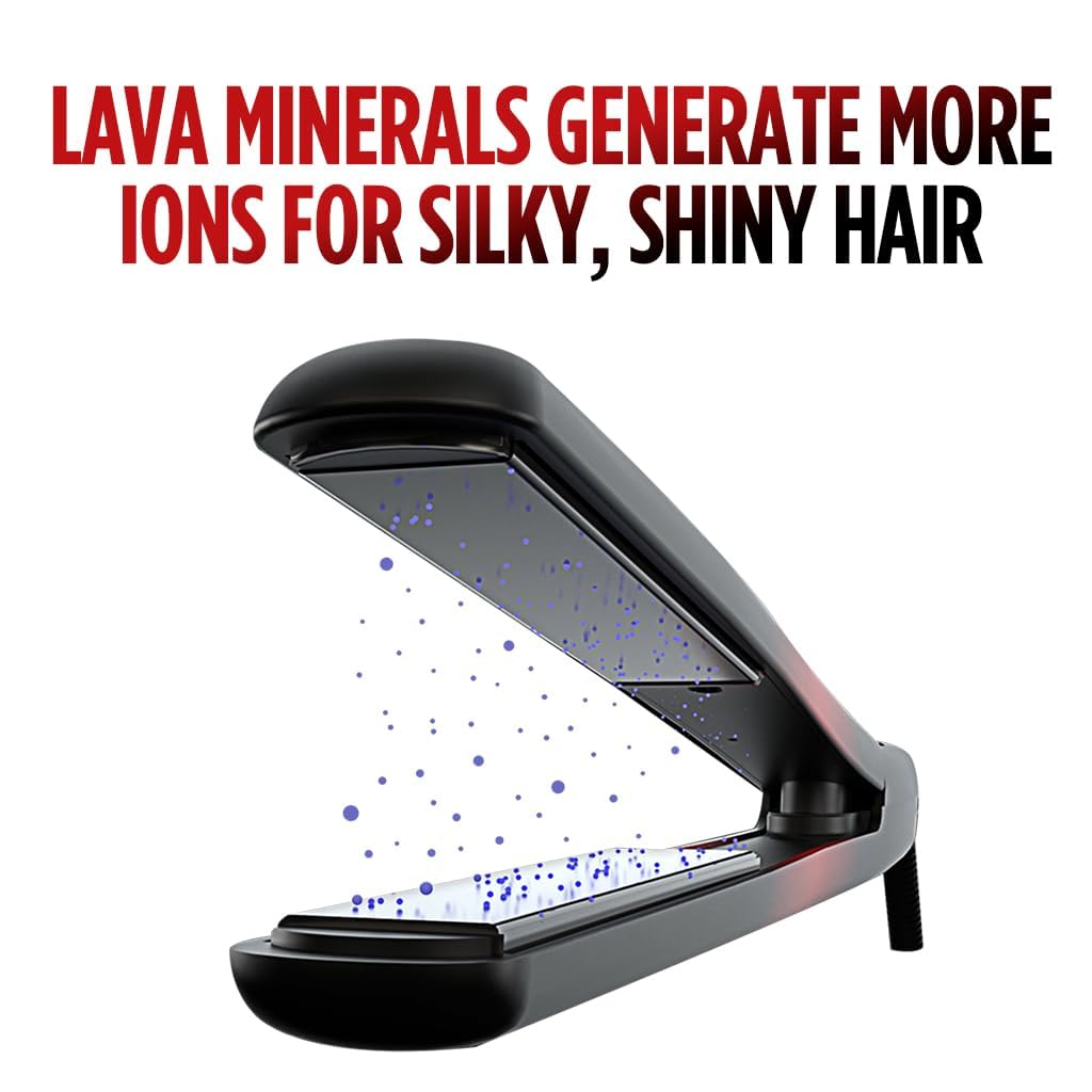 CHI Lava Flat Iron with 11-foot cord offers flexible styling setup.