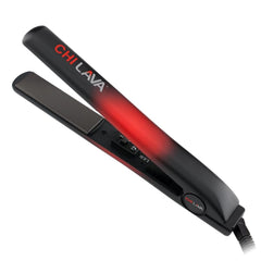 CHI Original Lava Ceramic Flat Iron smooths hair with a glossy finish.