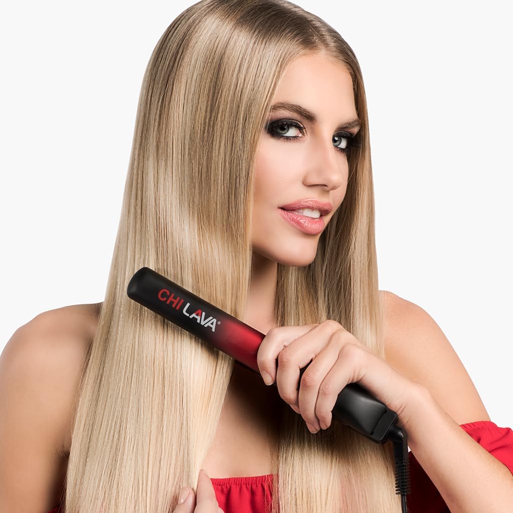 CHI Original Lava Ceramic Flat Iron long-plate straightening for speed.