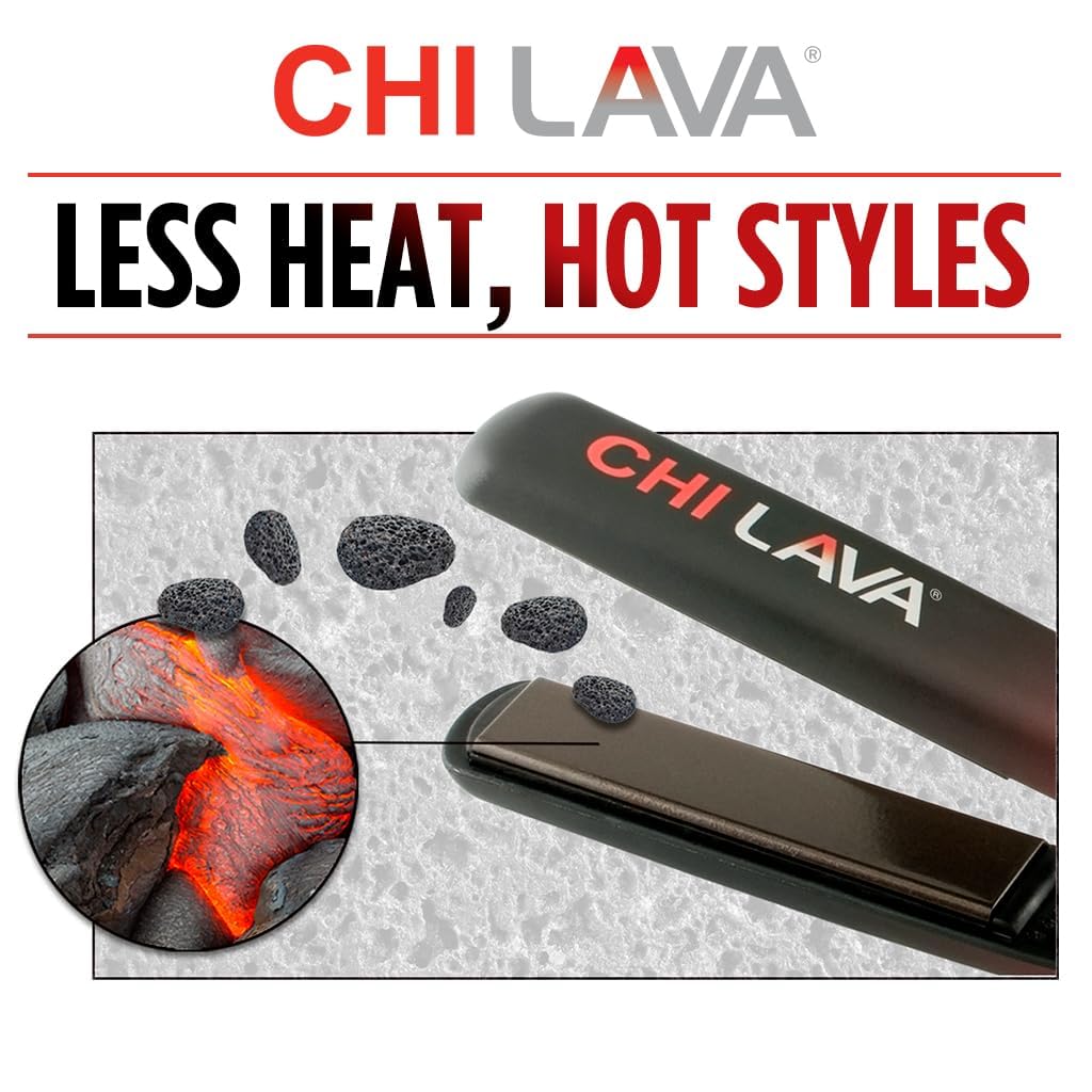 CHI Lava Flat Iron demonstrates lower-temperature styling for gentler heat.