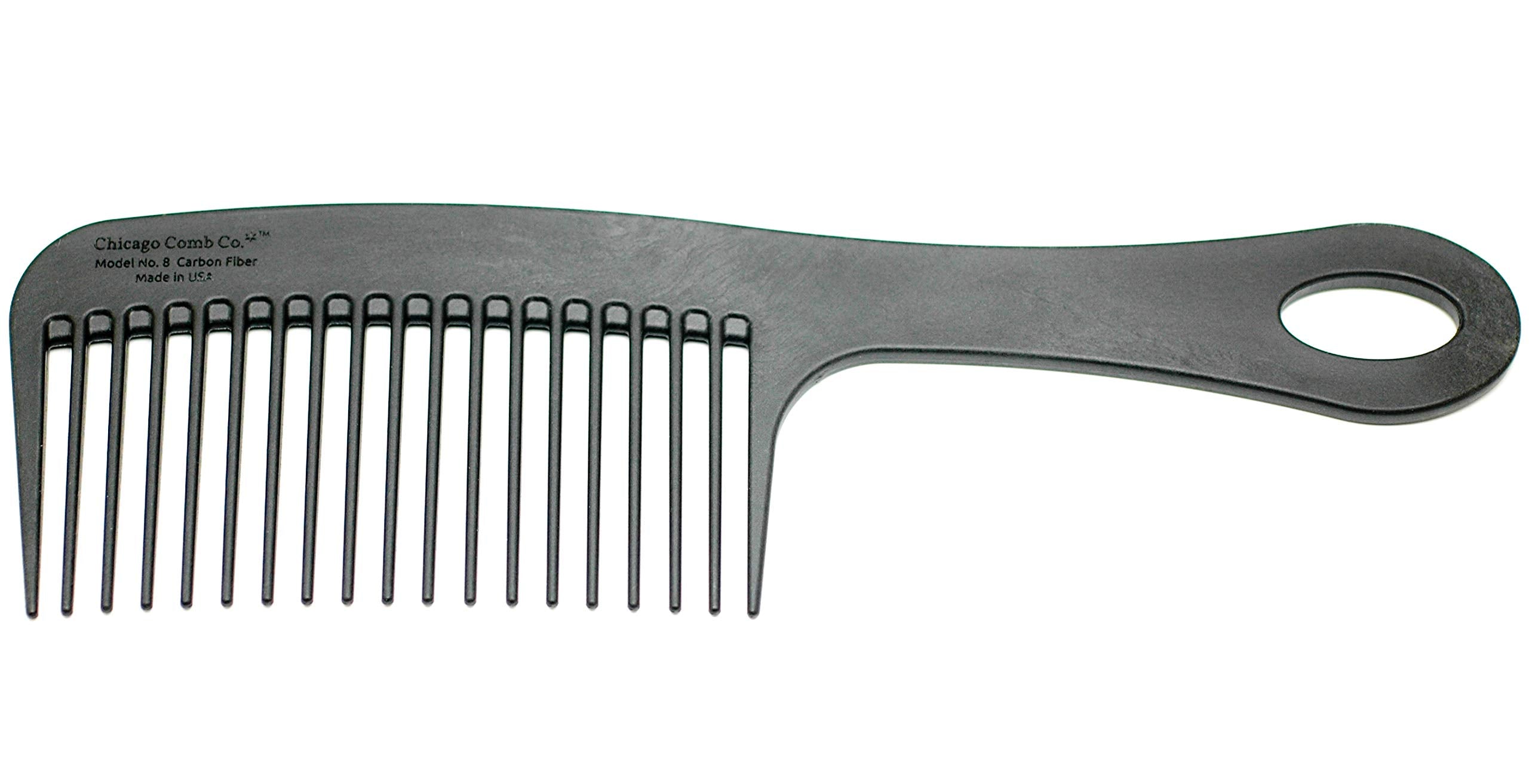 Chicago Comb Model 8 carbon fiber ideal for curly natural hair and beard styling