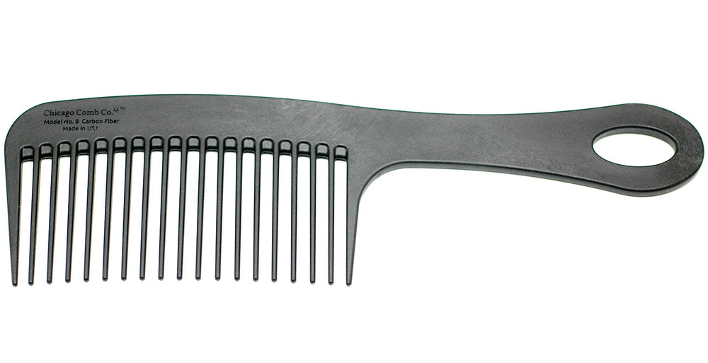 Chicago Comb Model 8 carbon fiber ideal for curly natural hair and beard styling