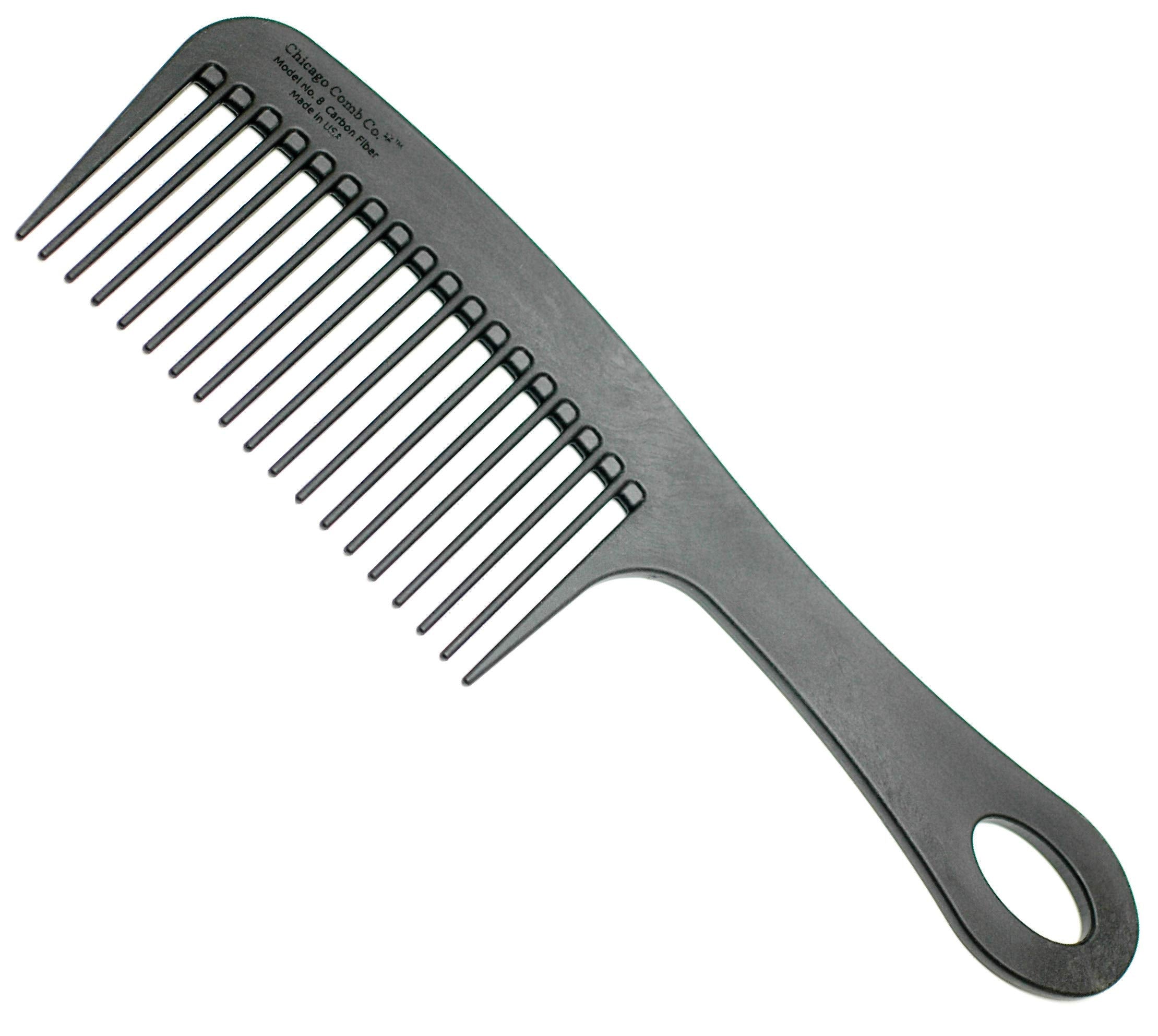 Chicago Comb Model 8 carbon fiber detangler for long hair with smooth glide and detangling ease