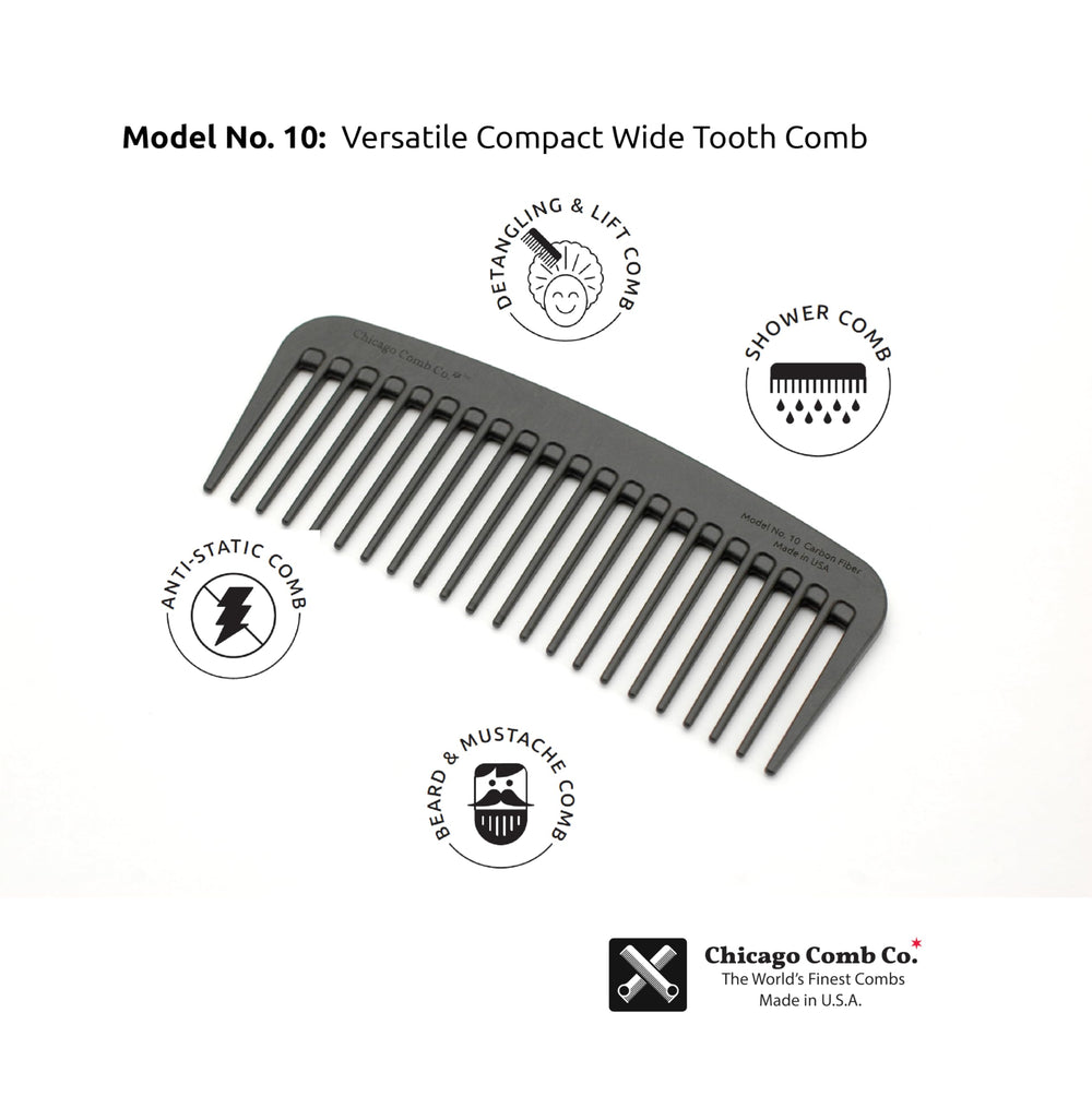 Chicago Comb Model 10 for beard care with wide teeth.