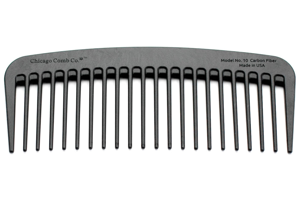 Chicago Comb Model 10 wide-tooth close-up for gentle detangling.