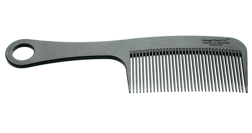 Chicago Comb Model 14 carbon fiber detangling for long hair and beards with smooth glide