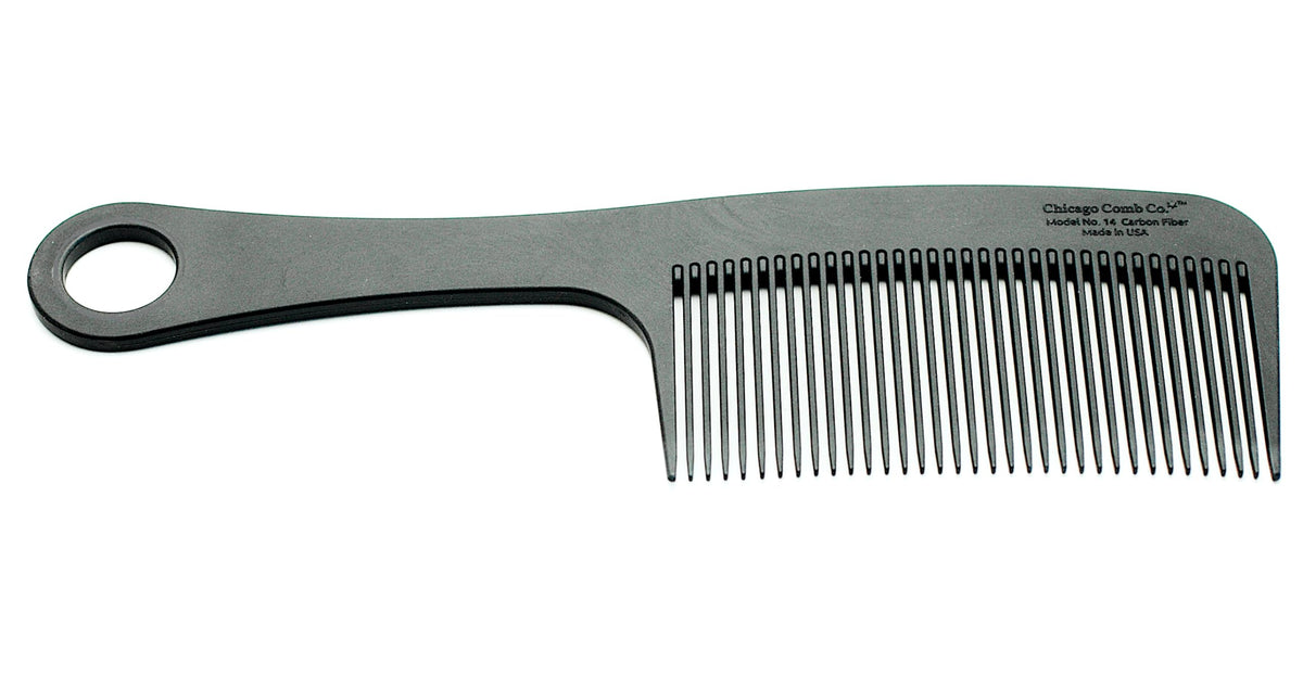 Chicago Comb Model 14 carbon fiber detangling for long hair and beards with smooth glide