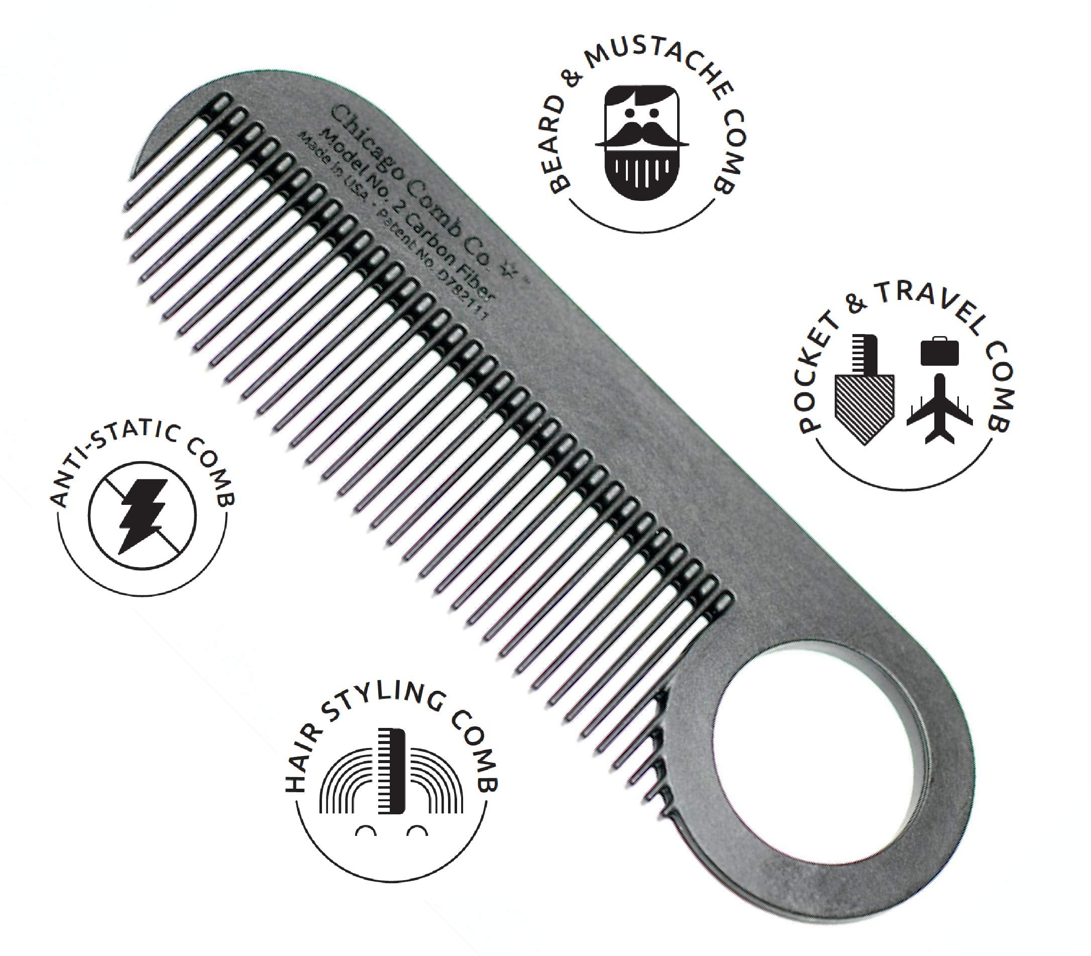 Chicago Comb Model 2 beard and mustache grooming with even product distribution