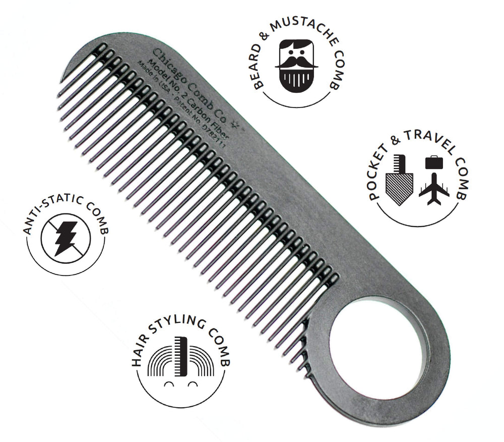 Chicago Comb Model 2 beard and mustache grooming with even product distribution