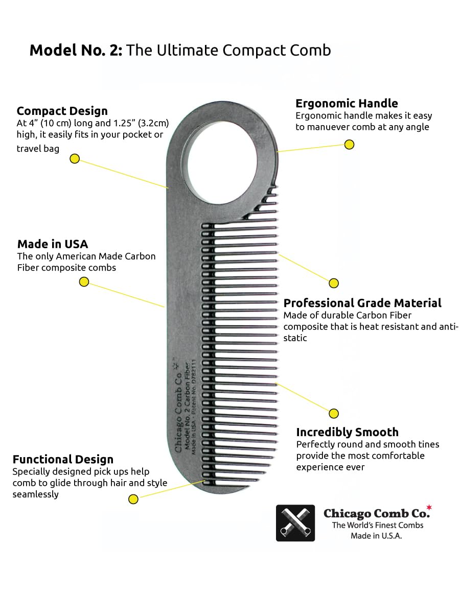 Chicago Comb Model 2 USA-made construction combines strength and lightness