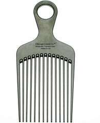 Chicago Comb Model 7 front view carbon fiber pick for detangling and lift