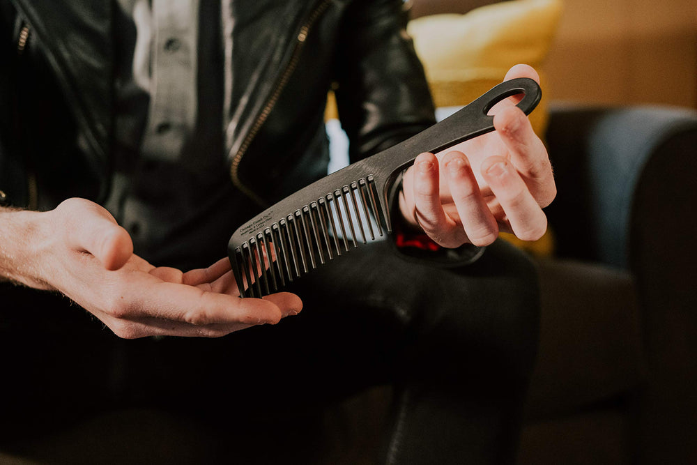 Chicago Comb Model 8 used in shower for detangling wet hair without warping