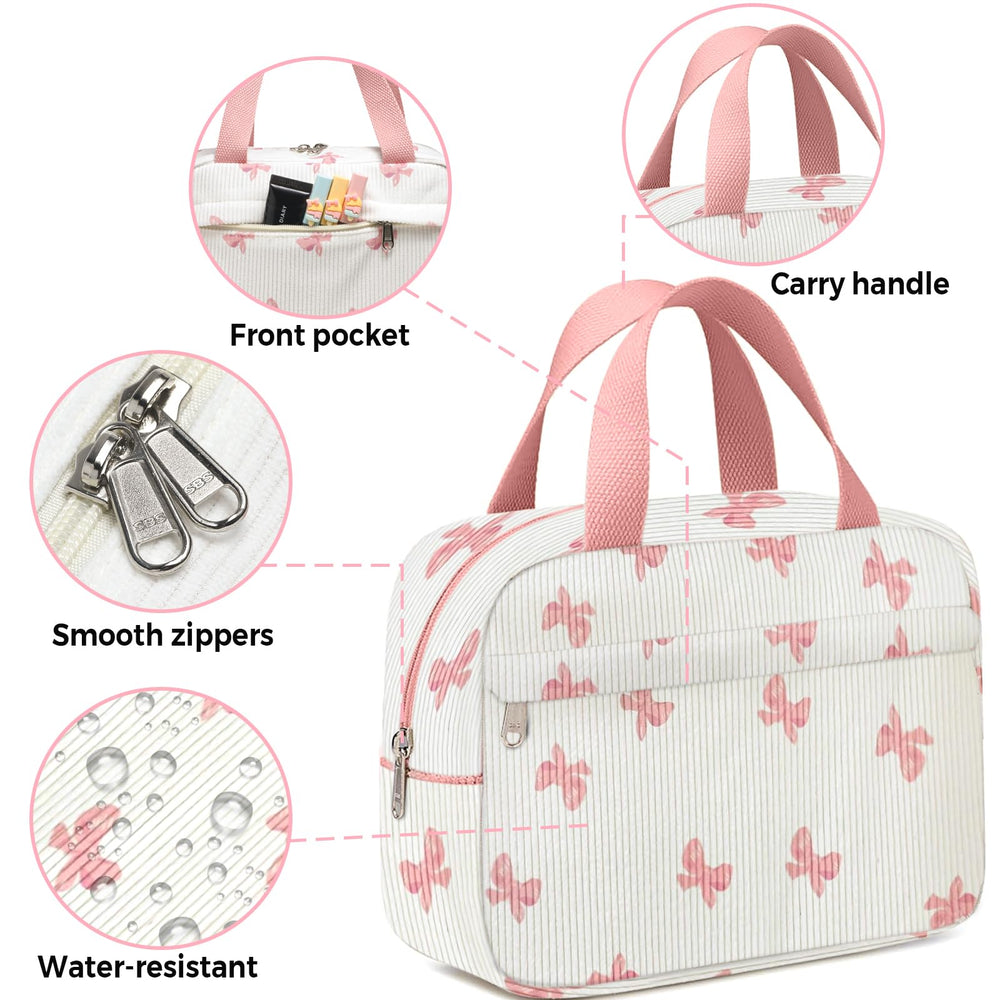 Chicarries makeup bag with smooth zipper keeps contents secure during travel