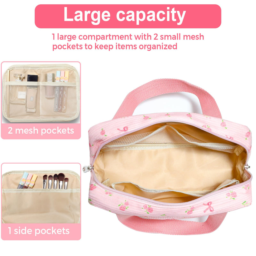 Chicarries easy-care corduroy pouch wipes clean and maintains soft texture