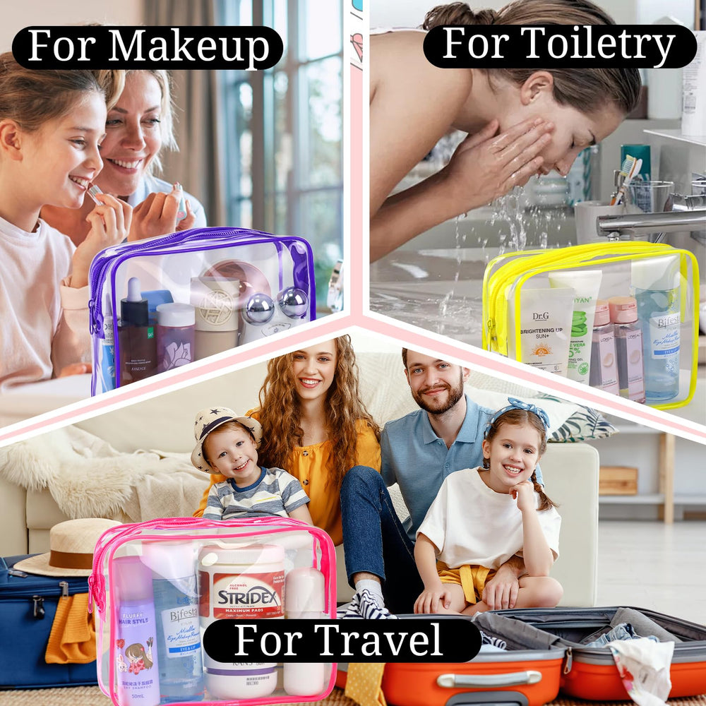 CHICAUP gift-ready clear cosmetic bags ideal for birthdays or travel gifts.