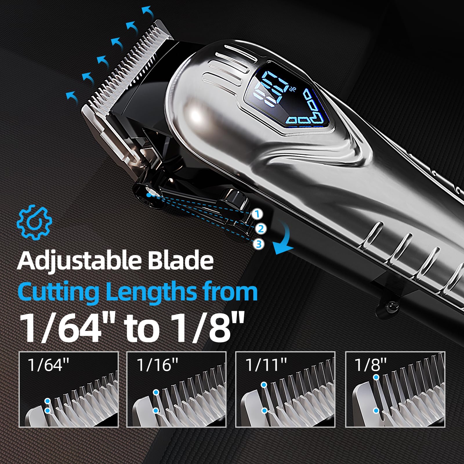 Chicclly cordless clipper with 2500mAh battery for long runtime.