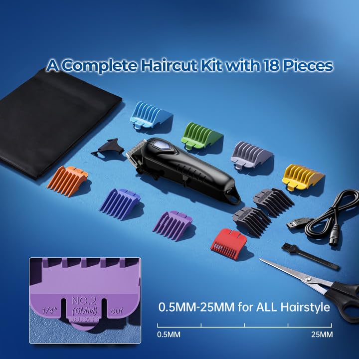 Chicclly hair clippers carbon blades 2x sharper for thick hair.